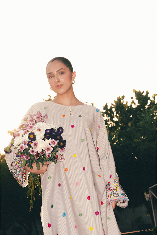 2 PIECE EMBROIDERED YARN DYED SUIT (PRET)