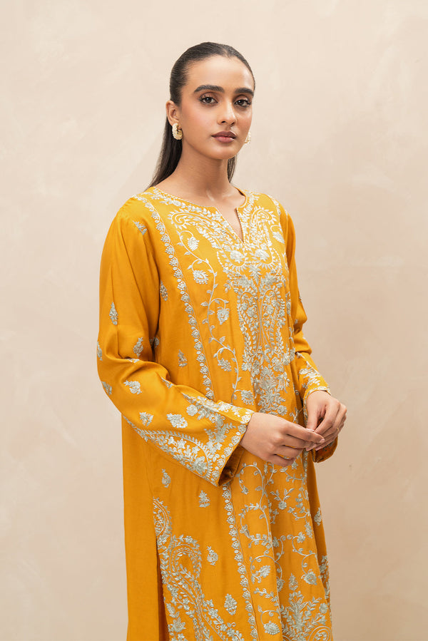 2 PIECE EMBROIDERED RAW SILK SUIT (LUXURY-PRET)
