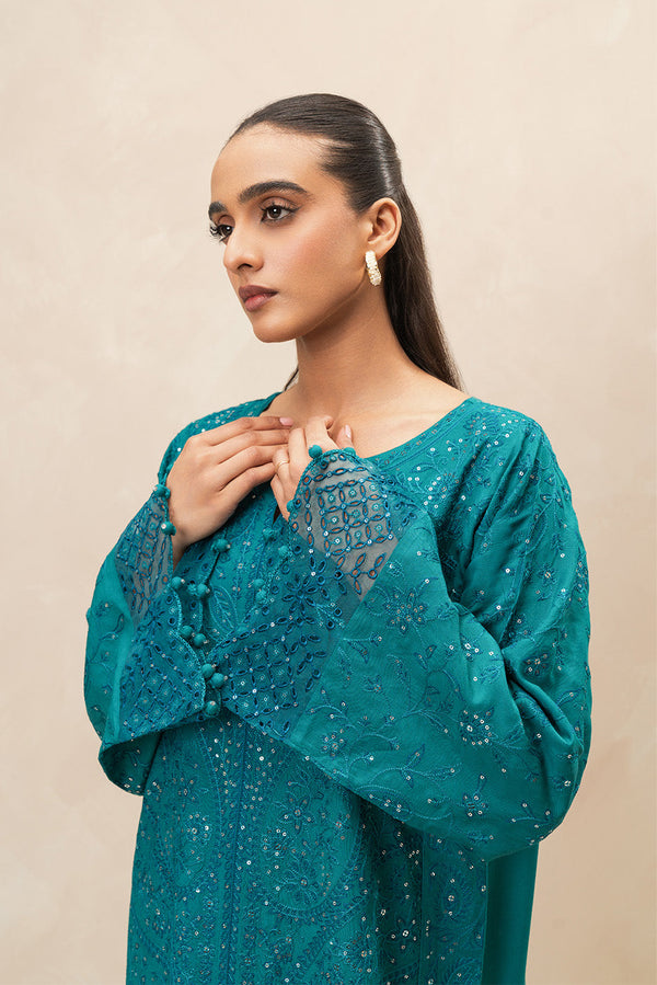 2 PIECE EMBROIDERED RAW SILK SUIT (LUXURY-PRET)
