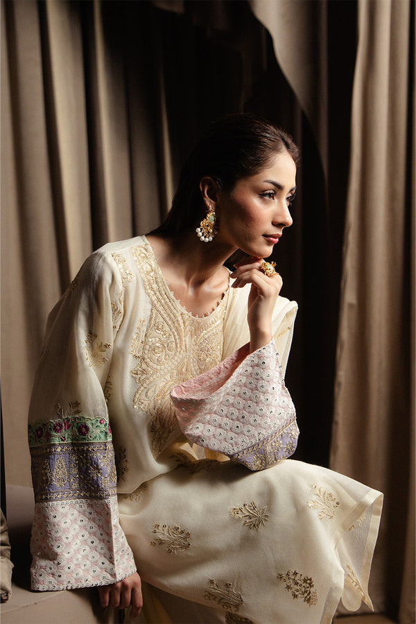 3 PIECE EMBROIDERED COTTON SUIT (LUXURY-PRET)