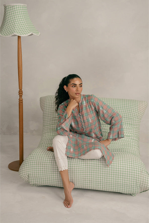 BASIC CHECK JACQUARD SHIRT (PRET)