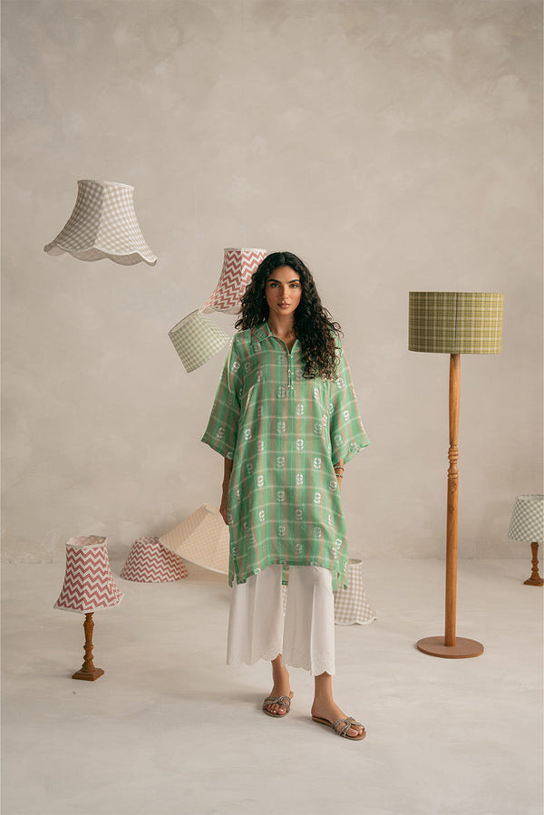 BASIC CHECK JACQUARD SHIRT (PRET)