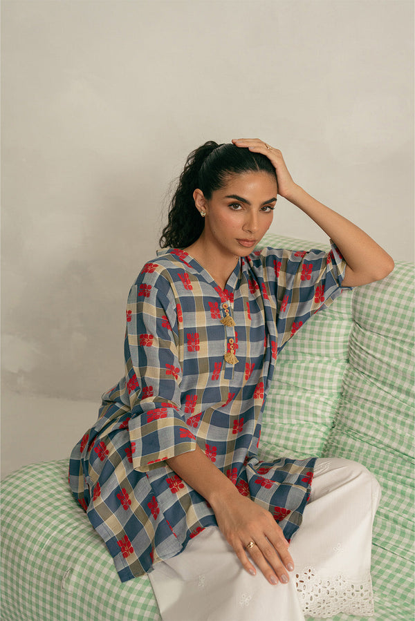 BASIC CHECK JACQUARD SHIRT (PRET)