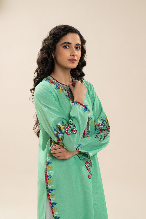 EMBROIDERED CHAMBRAY SHIRT (PRET)
