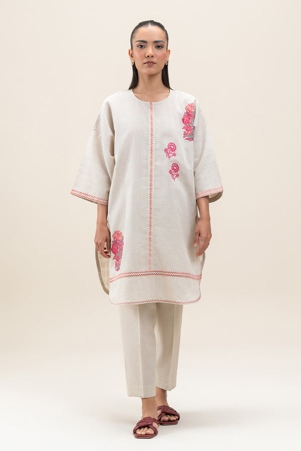 2 PIECE PRINTED PEACH DORIA SUIT (PRET)