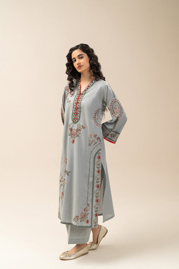 2 PIECE EMBROIDERED NEON NEPS SUIT (PRET)