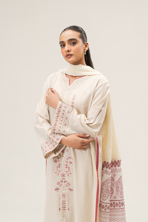 3 PIECE EMBROIDERED DORIA SUIT (PRET)