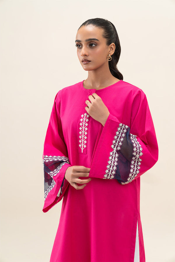 EMBROIDERED NEPS CAMBRIC SHIRT (PRET)