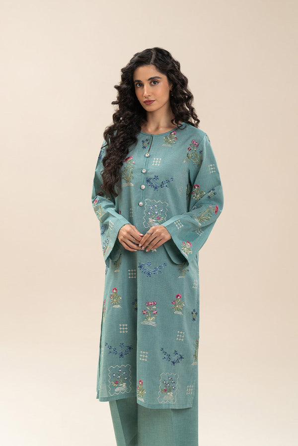 2 PIECE EMBROIDERED YARN DYED VISCOSE SUIT (PRET)