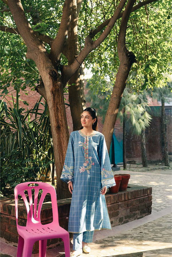 2 PIECE EMBROIDERED YARN DYED SUIT (PRET)