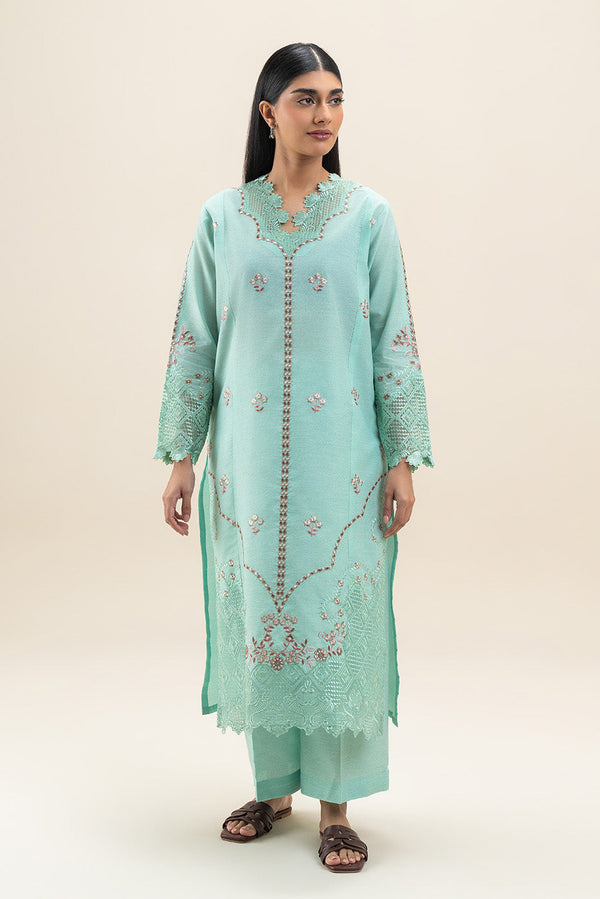 2 PIECE EMBROIDERED SPACE DYED SUIT (PRET)