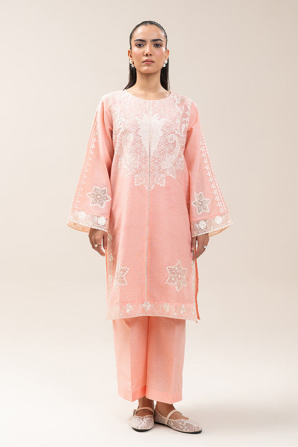 2 PIECE EMBROIDERED SPACE DYED SUIT (PRET)