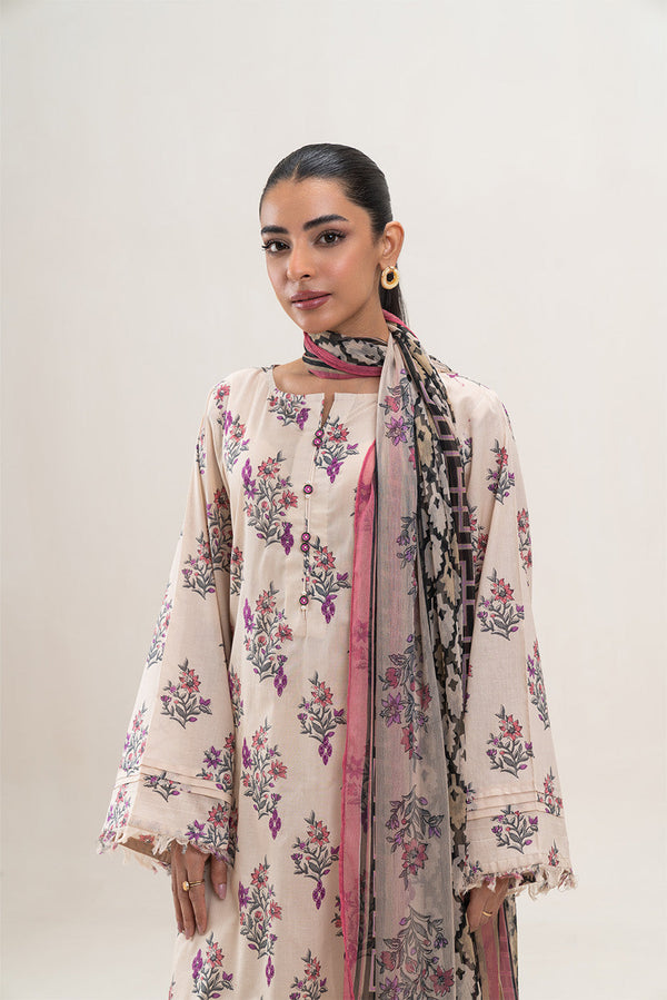 2 PIECE EMBROIDERED LAWN SUIT-IVORY AURA (UNSTITCHED)