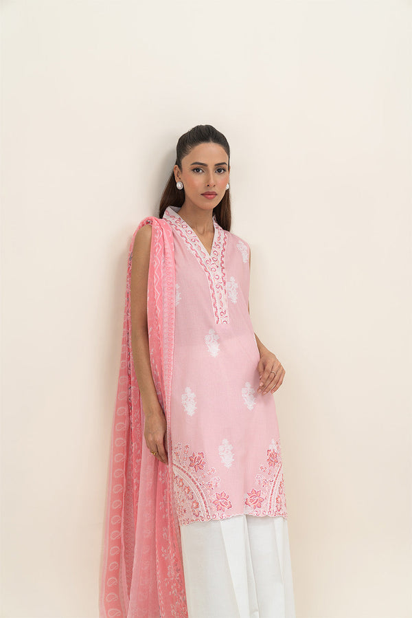 2 PIECE EMBROIDERED LAWN SUIT-PINK ORCHID (UNSTITCHED)