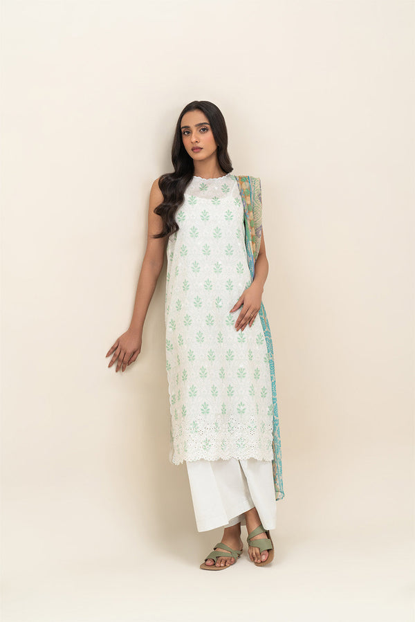 2 PIECE EMBROIDERED LAWN SUIT-PALM MAZE (UNSTITCHED)