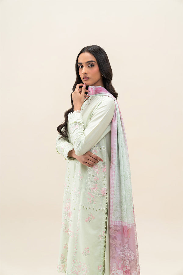 3 PIECE EMBROIDERED LAWN SUIT-DEWY MEADOW (UNSTITCHED)