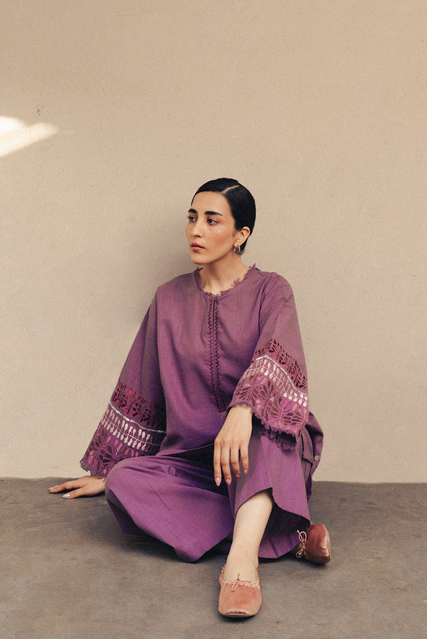 2 PIECE EMBROIDERED TWO WAY SLUB SUIT (PRET)