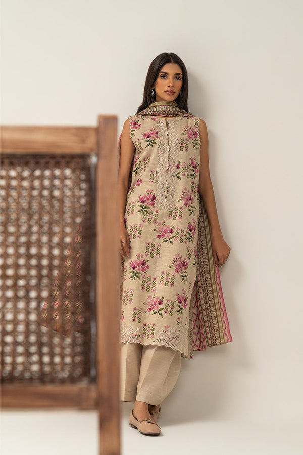 3 PIECE EMBROIDERED SLUB KHADDAR SUIT-LEGO GARDEN (UNSTITCHED)