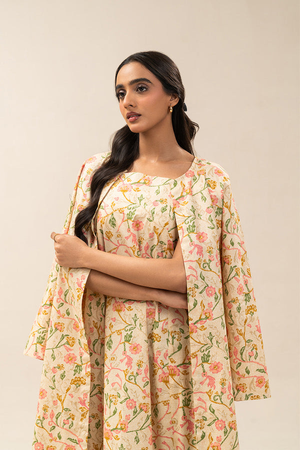 2 PIECE PRINTED CAMBRIC SUIT-BISQUE BLOOM (UNSTITCHED)