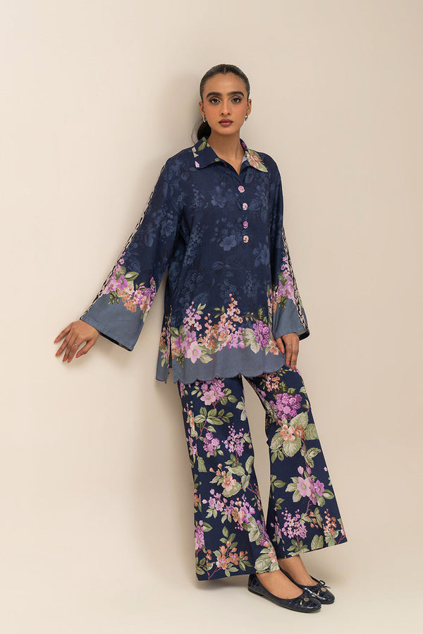 2 PIECE PRINTED LINEN SUIT-MIDNIGHT ORCHID (UNSTITCHED)