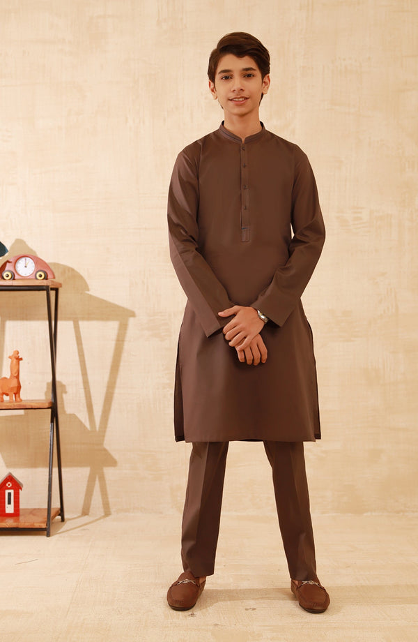 SUMMER'25 TEENS KURTA PAJAMA CHOCOLATE