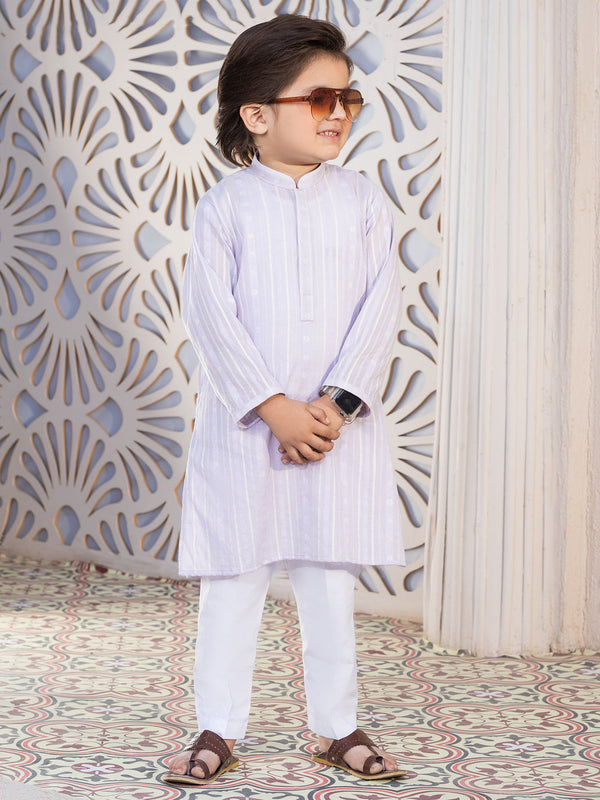 Light Purple Blended Kurta - ALBY-K-015