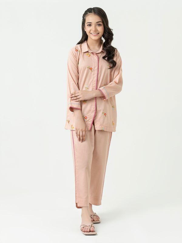 2 Piece Cambric Suit-Embroidered (Pret)