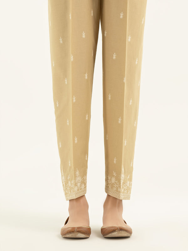 Embroidered Cambric Trousers(Pret)