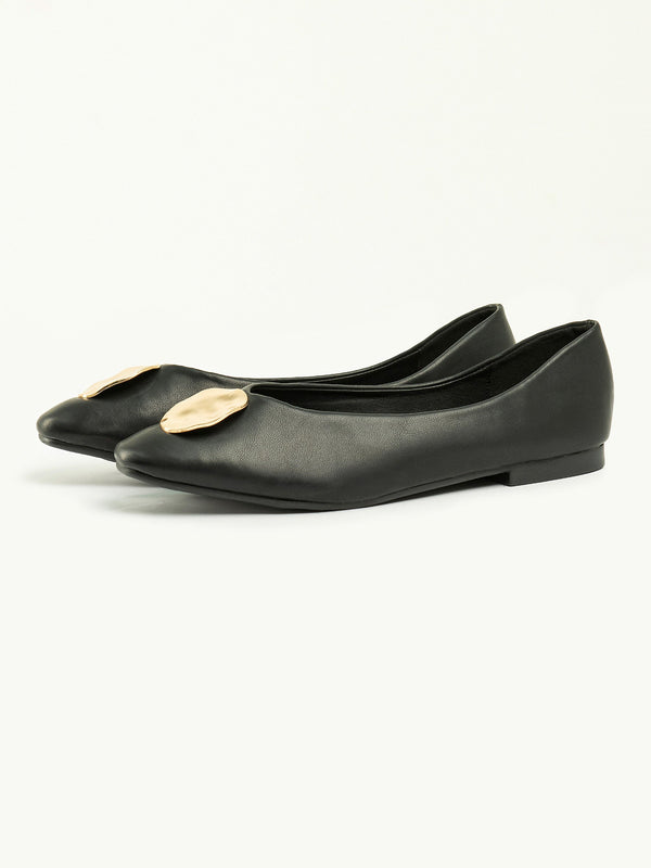 Metallic Brooch Pumps