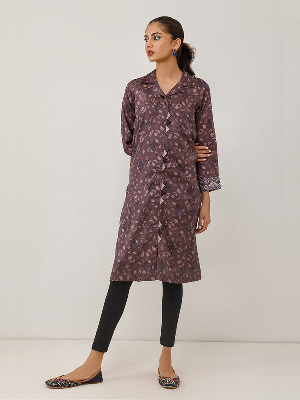 1PC Stitched Printed Cotton Silk Shirt
