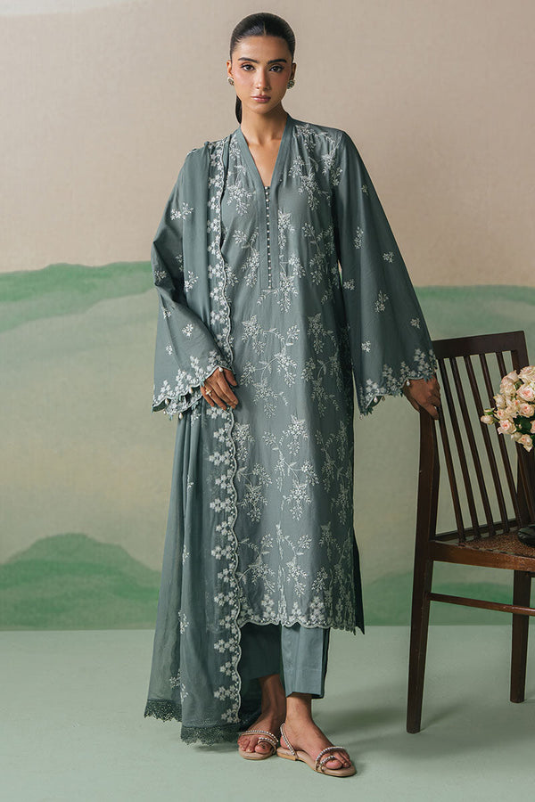 FOREST SERENITY-3PC LAWN EMBROIDERED SUIT