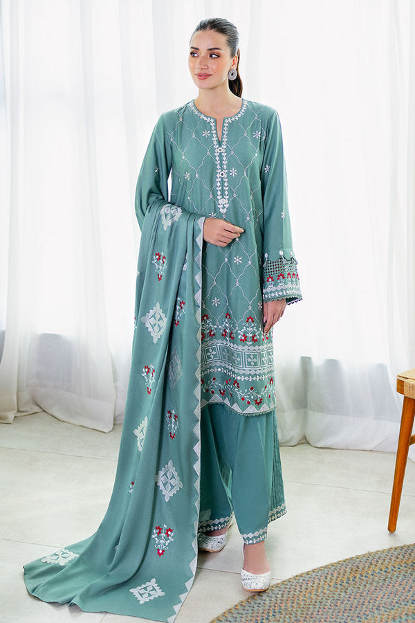 SAGE LOOM-3PC SATIN EMBROIDERED SUIT