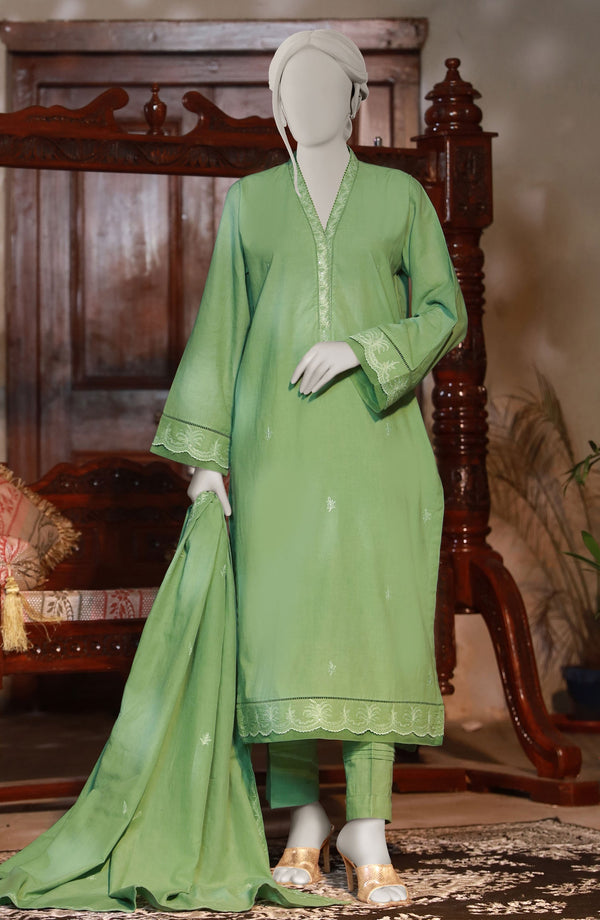 EMBROIDERED CAMBRIC STITCHED 3 PIECE