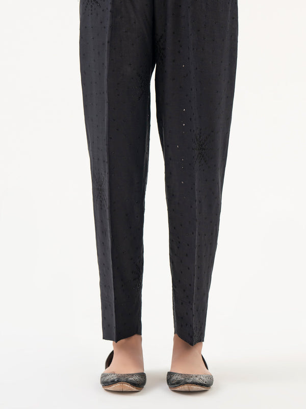 Embroidered Raw Silk Trouser (Pret)