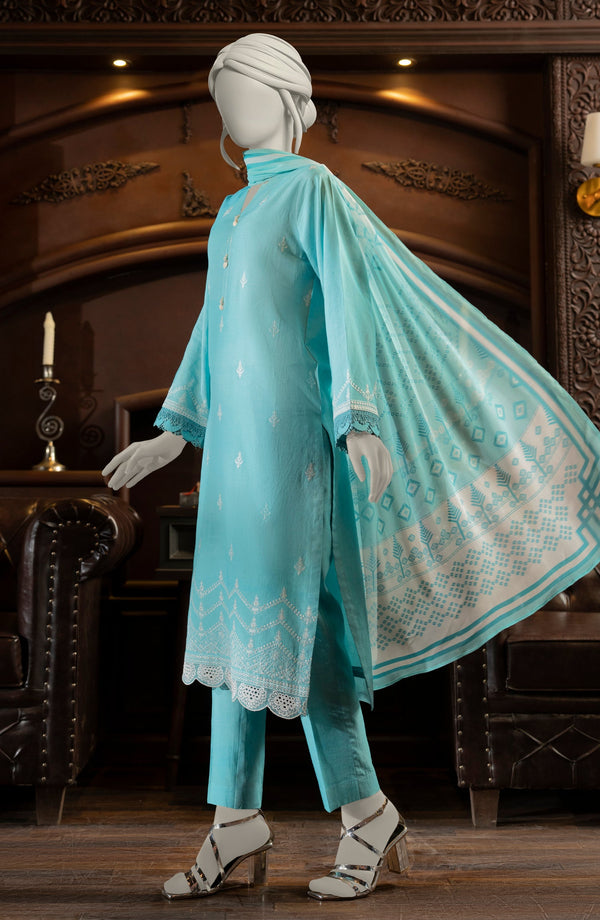 EMBROIDERED CAMBRIC 3PCS UNSTITCHED