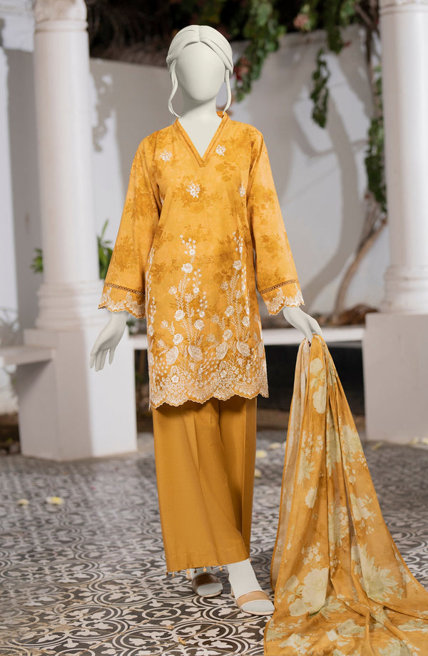 EMBROIDERED PRINTED LAWN 3PCS UNSTITCHED