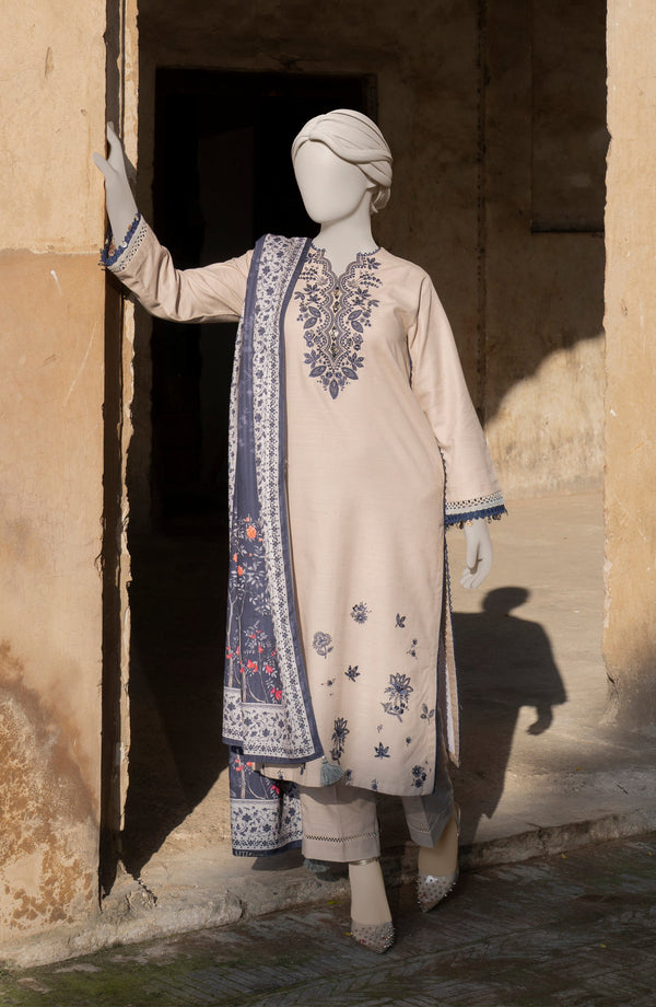 EMBROIDERED KHADDAR 3PCS UNSTITCHED