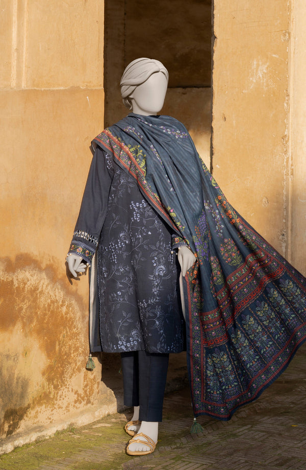 EMBROIDERED KHADDAR 3PCS UNSTITCHED