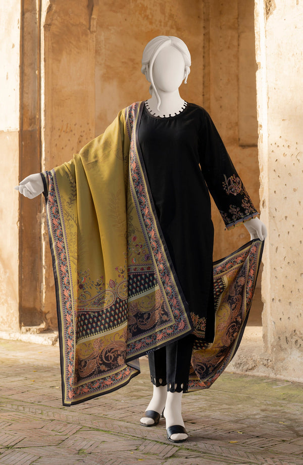 EMBROIDERED KHADDAR 3PCS UNSTITCHED