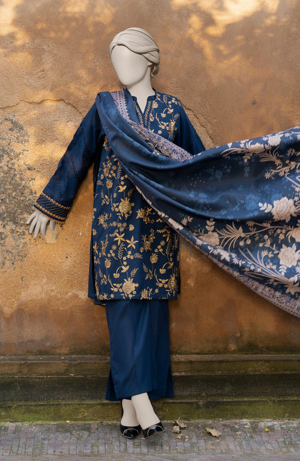 EMBROIDERED KHADDAR 3PCS UNSTITCHED