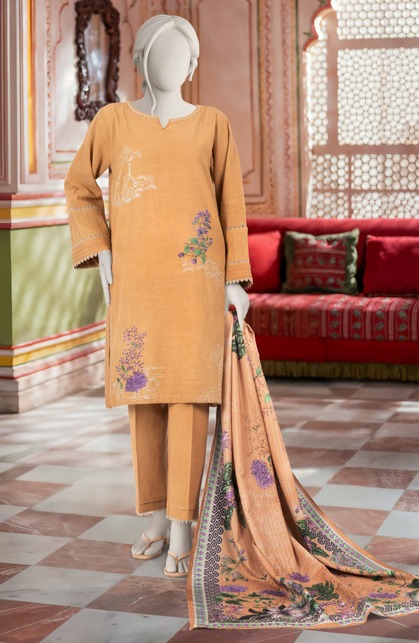 EMBROIDERED KHADDAR 3PCS UNSTITCHED