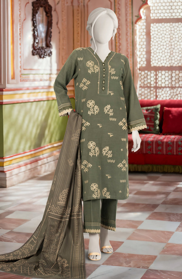 EMBROIDERED KHADDAR 3PCS UNSTITCHED