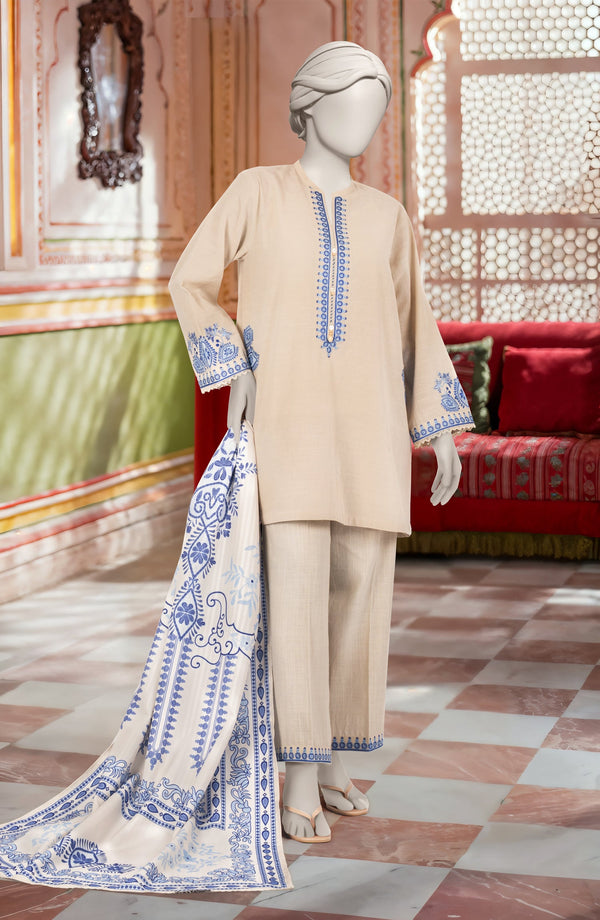 EMBROIDERED KHADDAR 3PCS UNSTITCHED