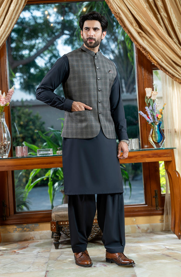 LIGHT OLIVE BLENDED WAISTCOAT