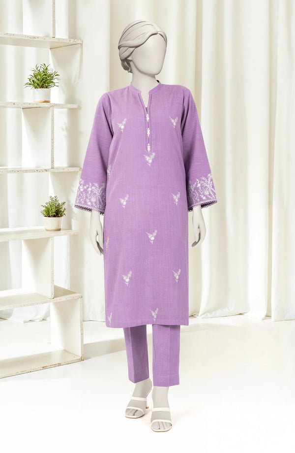 EMBROIDERED CROSS HATCH 2PCS UNSTITCHED