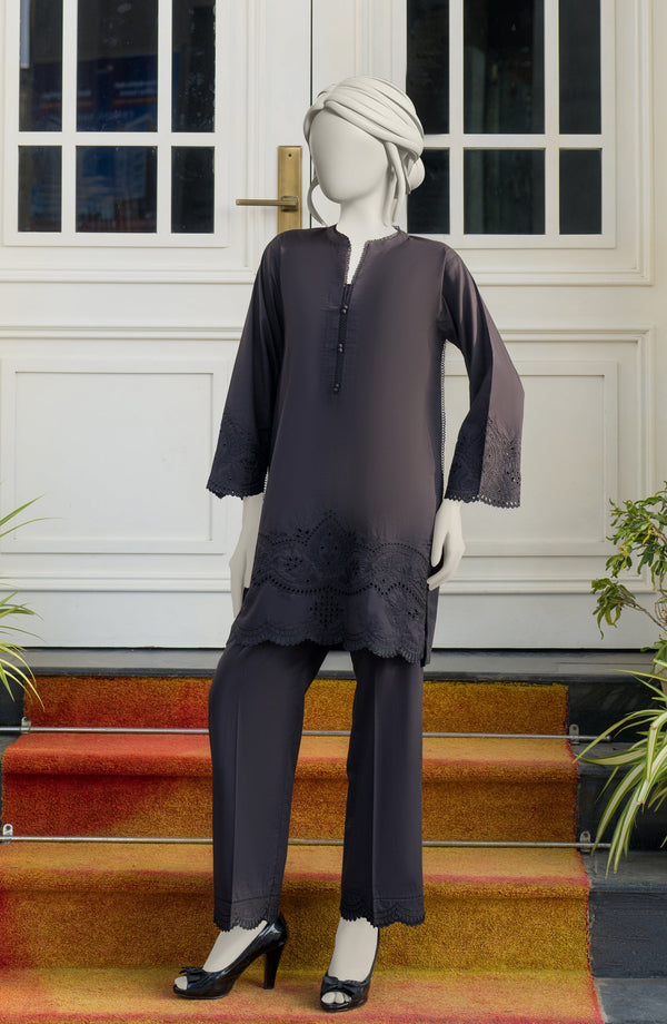 EMBROIDERED CAMBRIC STITCHED 2 PIECE