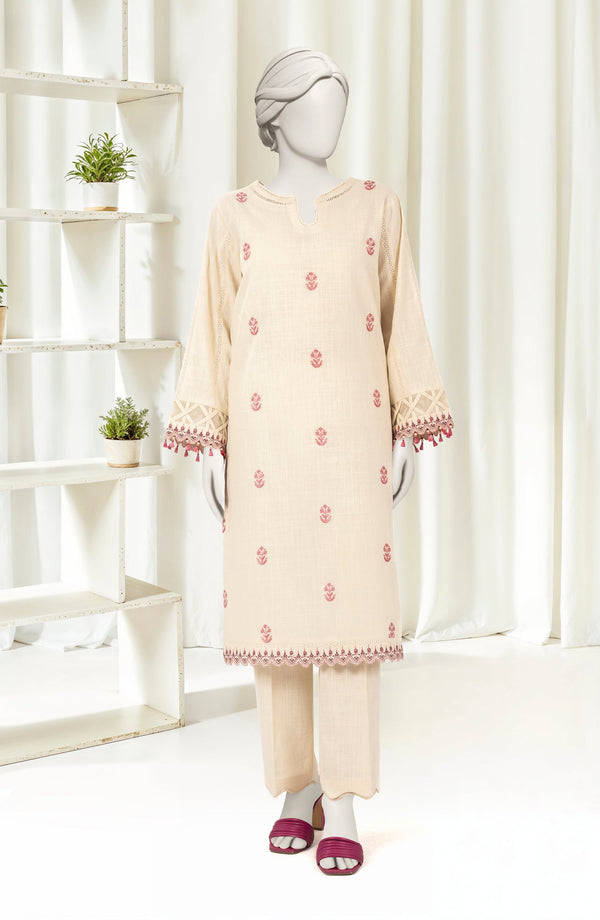 EMBROIDERED CROSS HATCH 2PCS UNSTITCHED