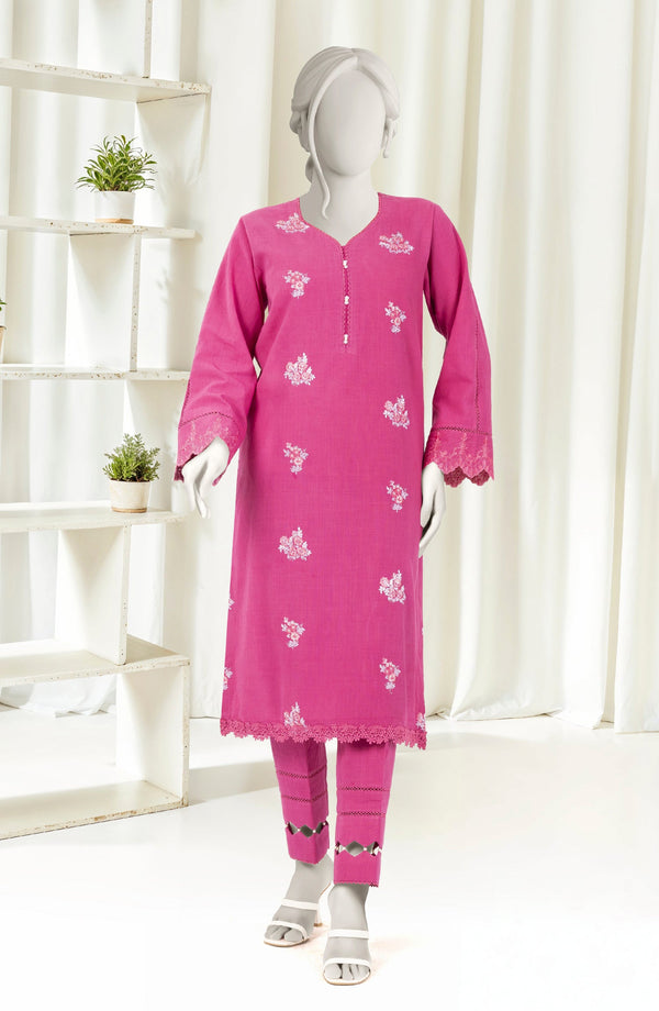 EMBROIDERED CROSS HATCH 2PCS UNSTITCHED