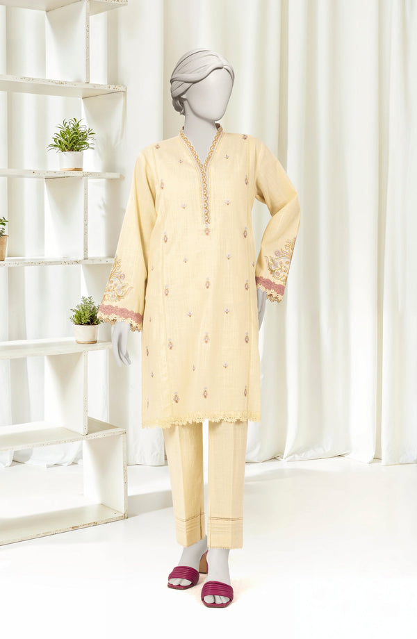 EMBROIDERED CROSS HATCH 2PCS UNSTITCHED