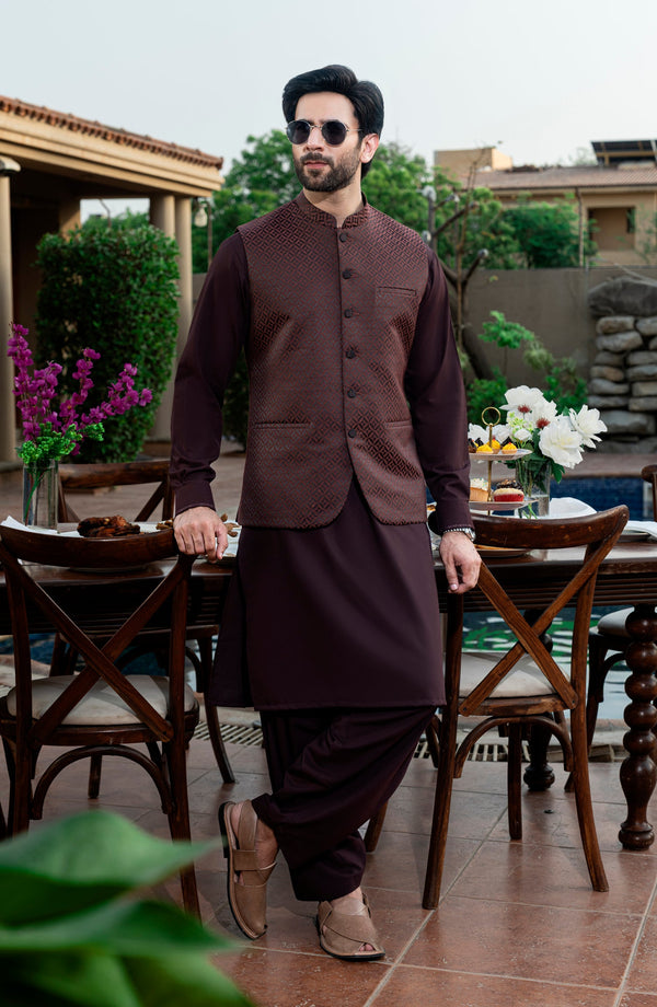 BROWN BLENDED WAISTCOAT